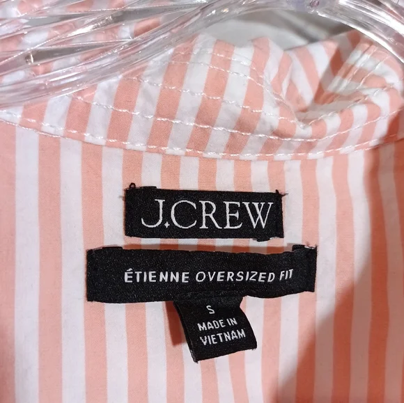 J.Crew Étienne oversized shirt in striped cotton poplin Pink Size S - Picture 4 of 7